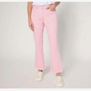 Belle by Kim Gravel Triple Luxe Pink Twill Capri Jeans Women's Size 12P